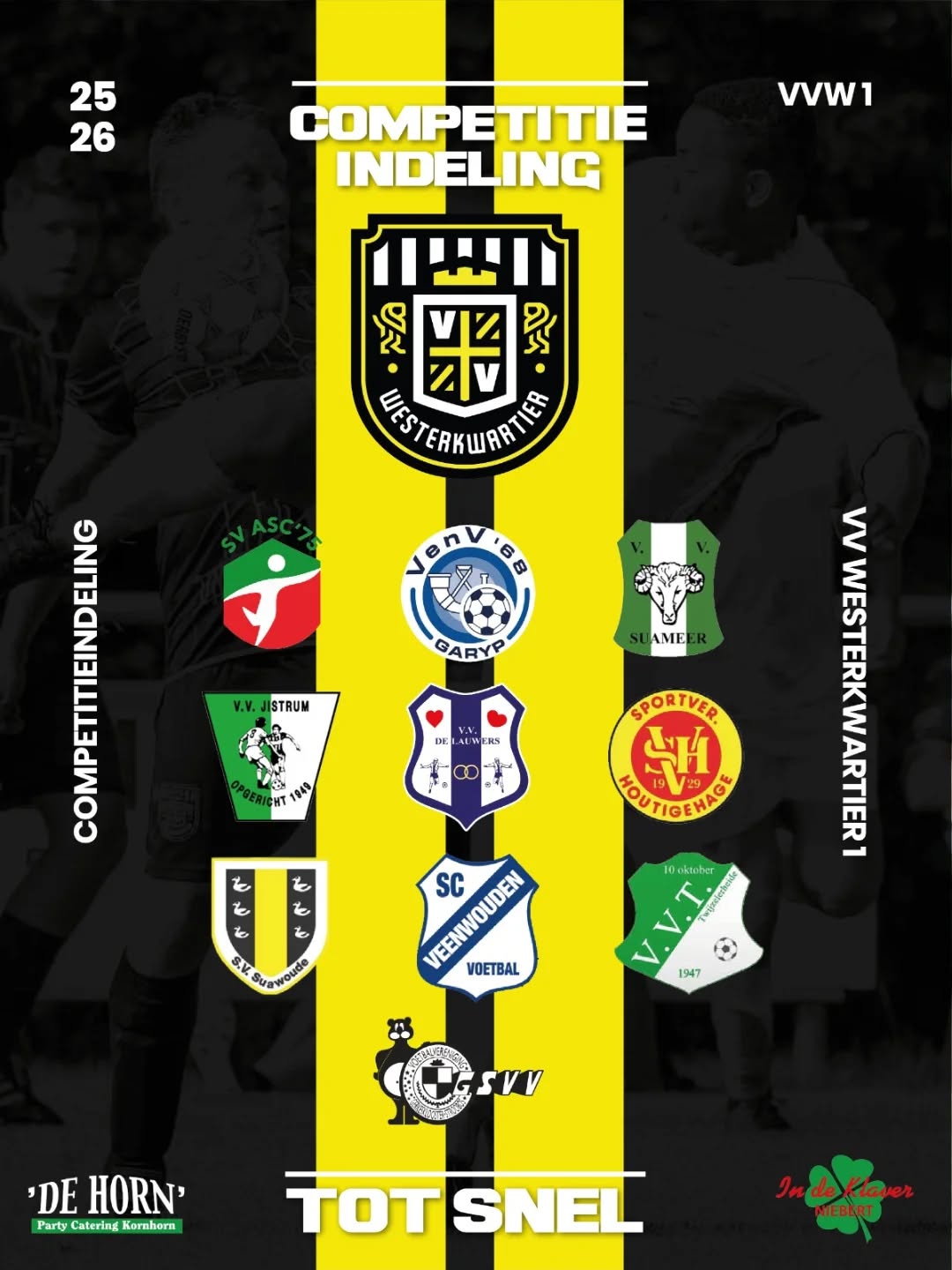 Indeling seizoen 2025/2026 voor het eerste elftal is bekend