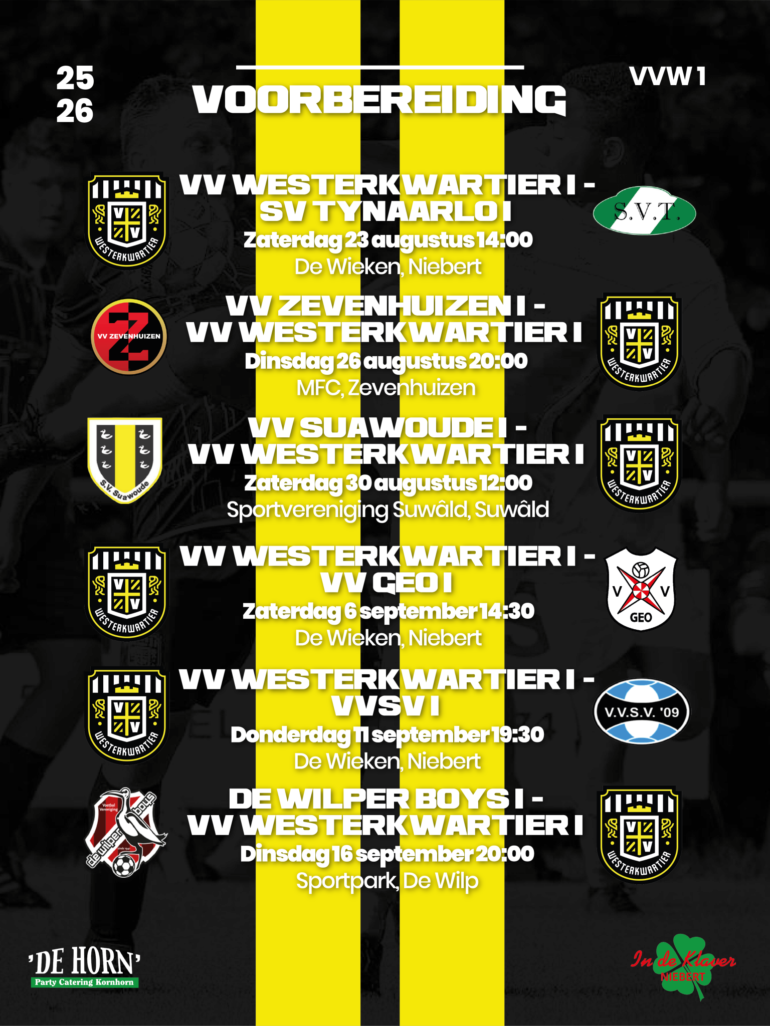 Programma voorbereiding 1e elftal